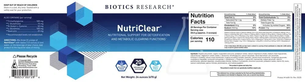 Product image for NutriClear® (California Only).