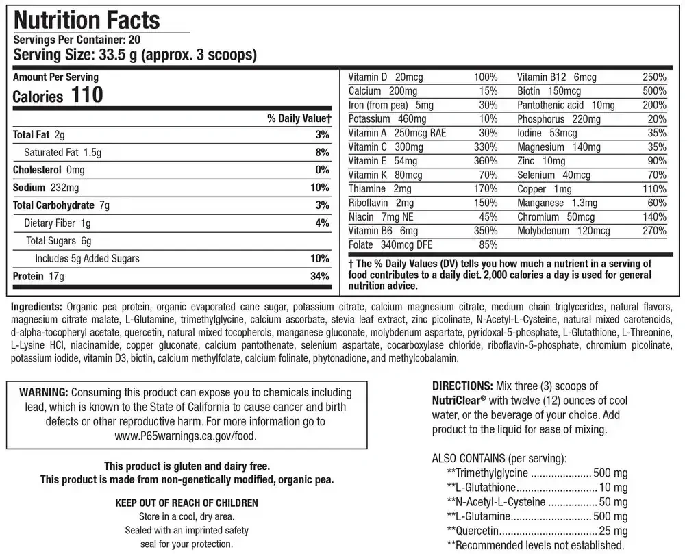 Product image for NutriClear® (California Only).