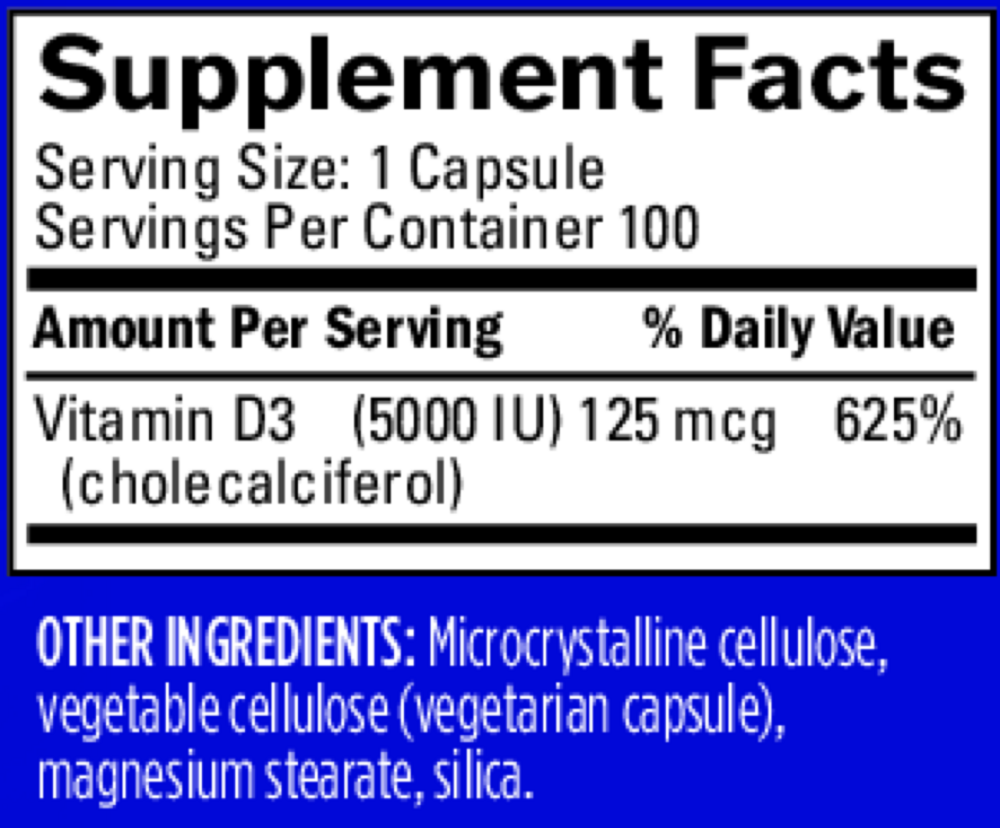 Product image for Vitamin D3 5000.
