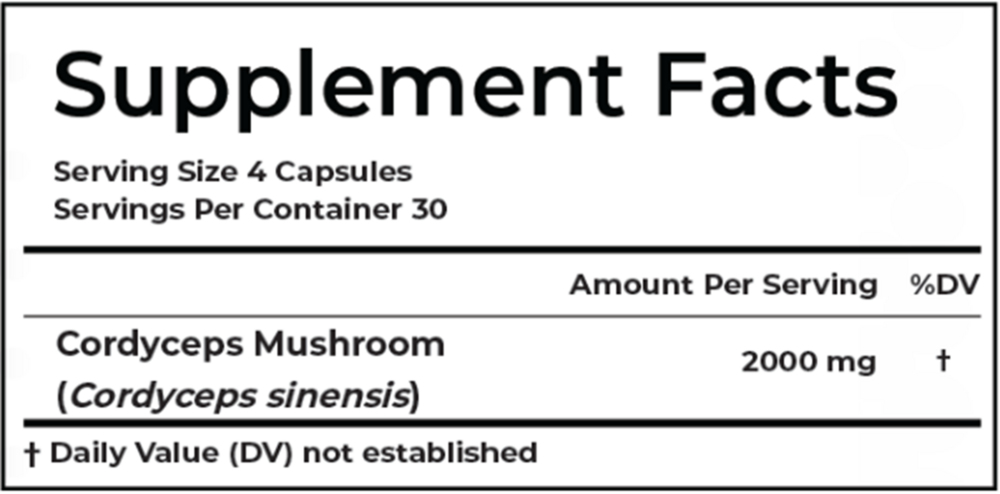 Product image for Cordyceps Mushroom.