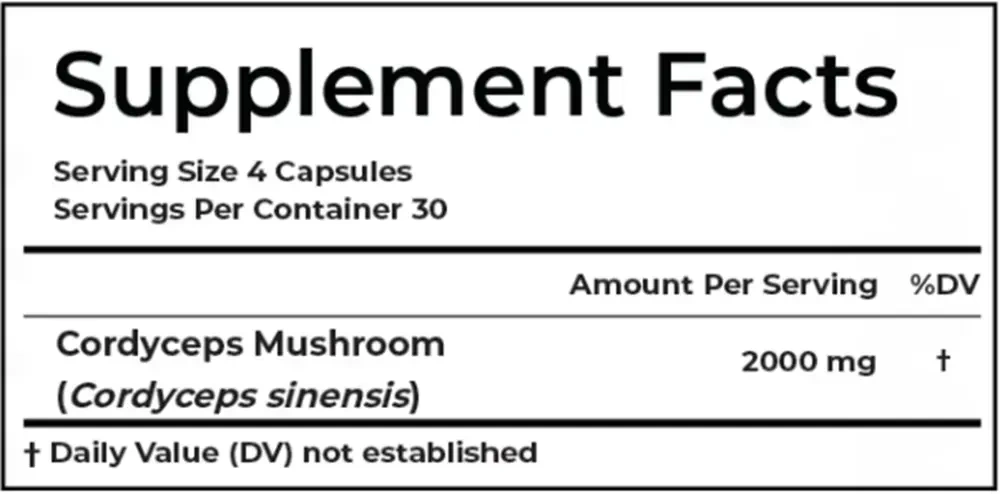 Product image for Cordyceps Mushroom.