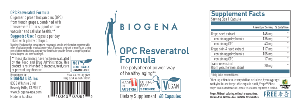 Product image for OPC Resveratrol Formula.