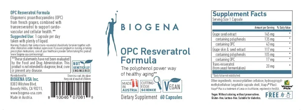 Product image for OPC Resveratrol Formula.