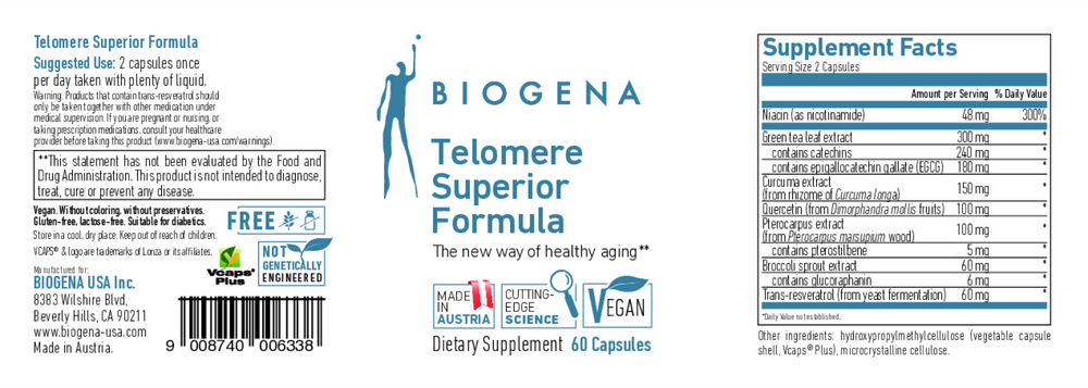 Product image for Telomere Superior Formula.