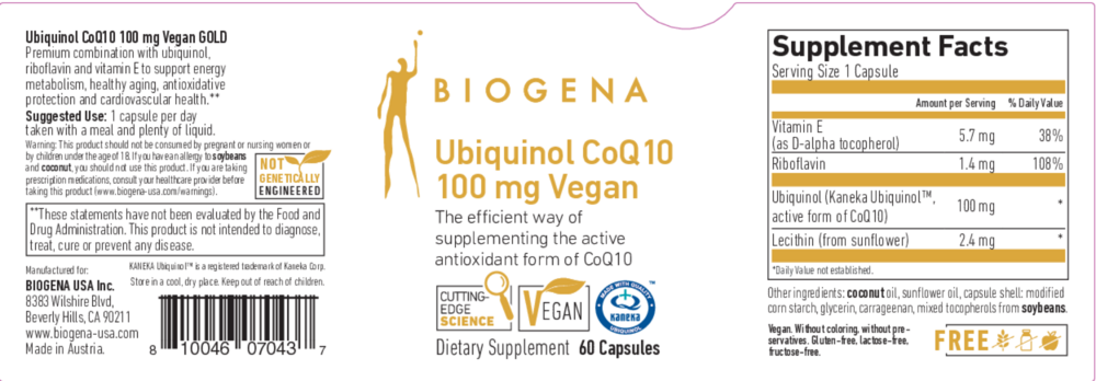 Product image for Ubiquinol CoQ10 Vegan GOLD.