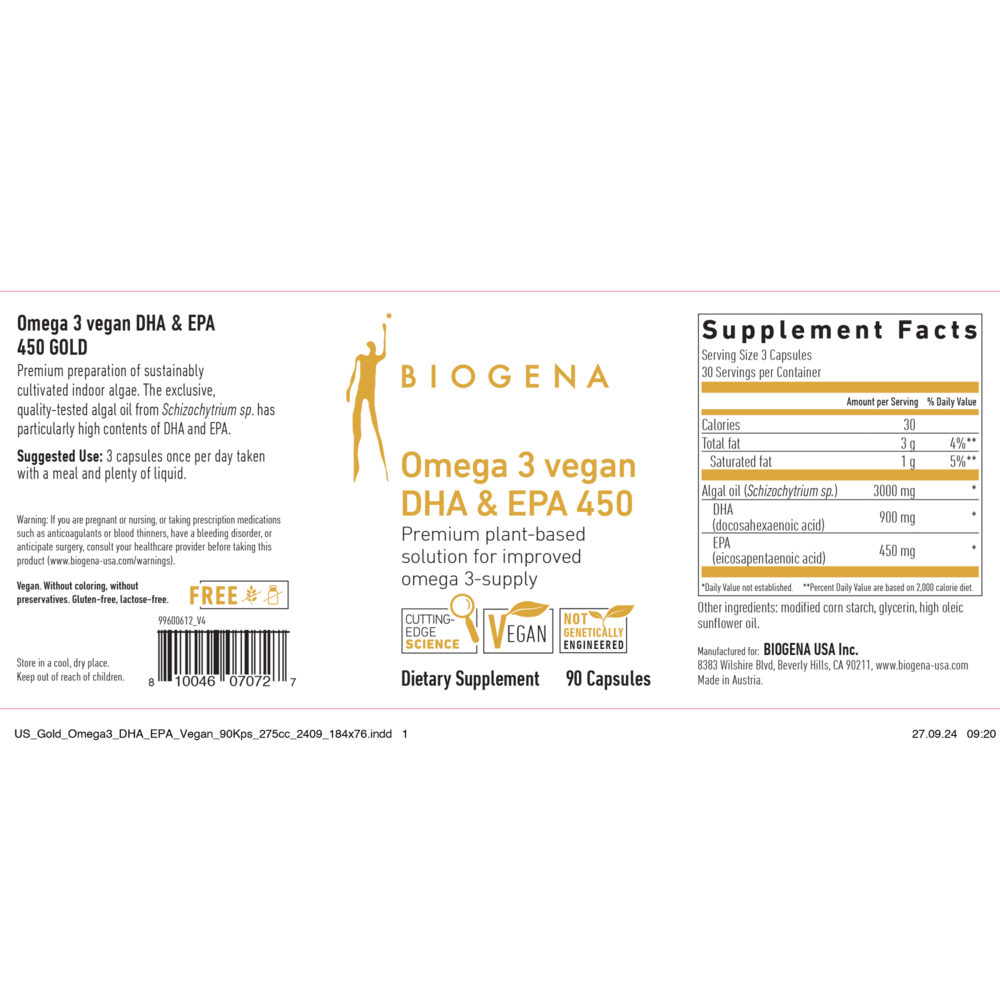 Product image for Vegan Omega 3 DHA &amp; EPA 450.