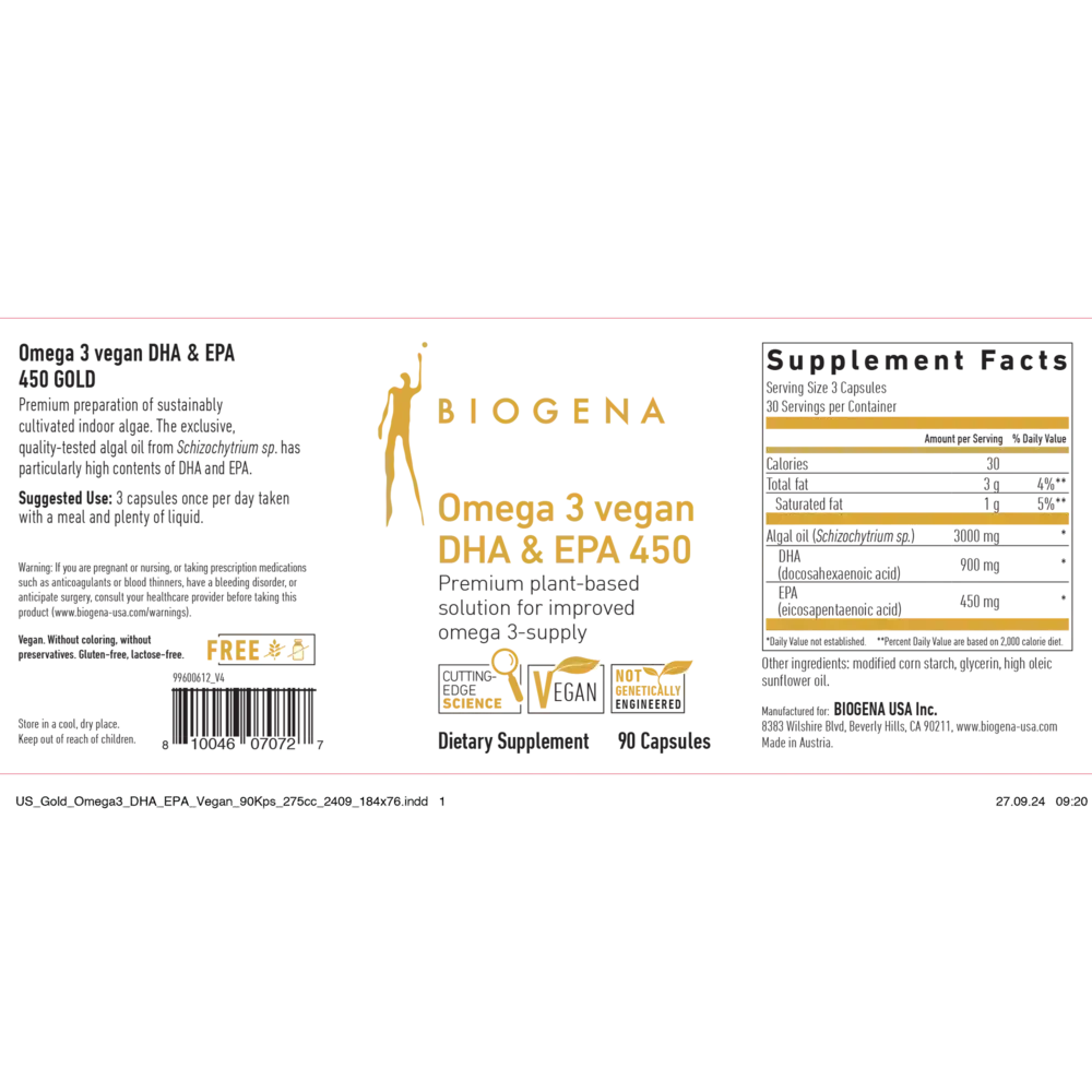 Product image for Vegan Omega 3 DHA &amp; EPA 450.