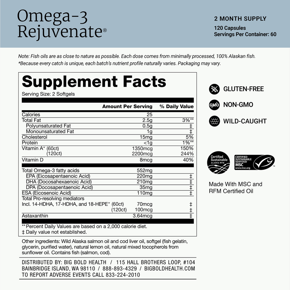 Product image for Omega-3 Rejuvenate® Softgels.