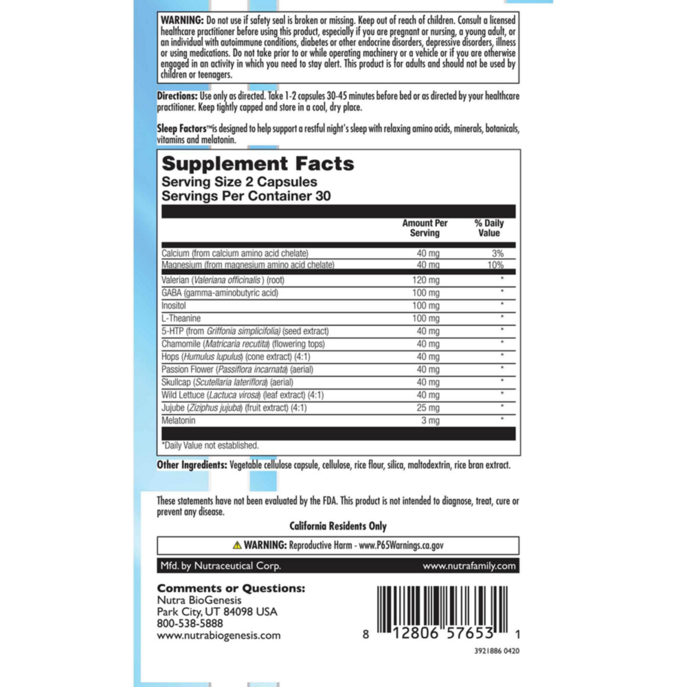 Product image for Sleep Factors.