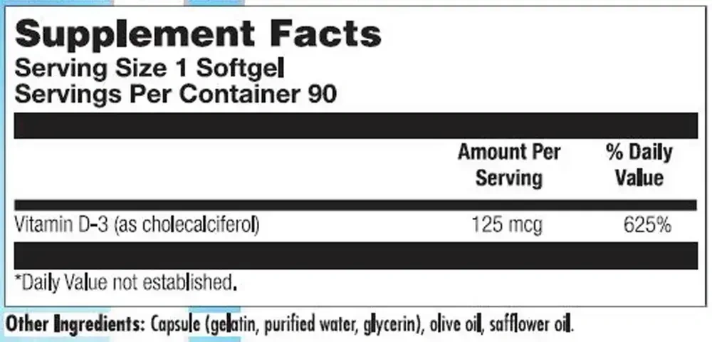 Product image for Vitamin D 5000.
