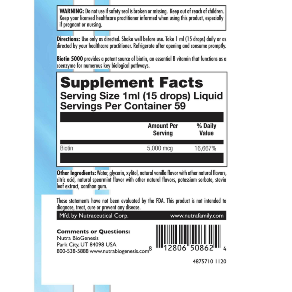 Product image for Biotin 5000.