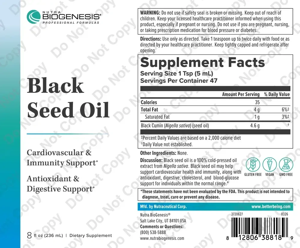 Product image for Black Seed Oil.