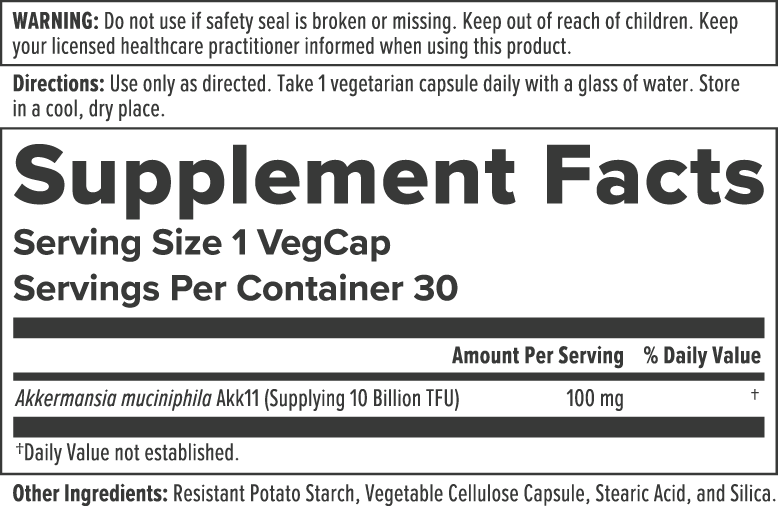 Product image for Akkermansia Postbiotic.