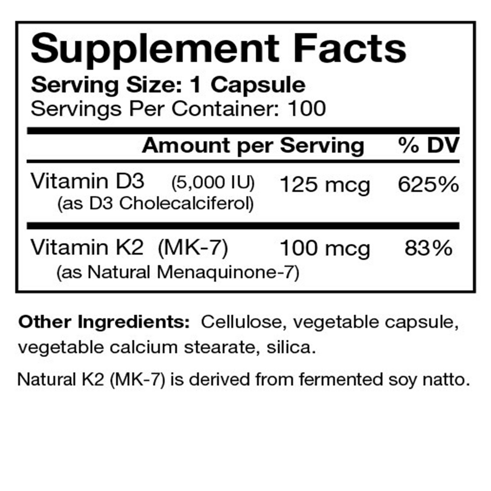 Product image for Vitamin D3 5000 Plus MK-7.