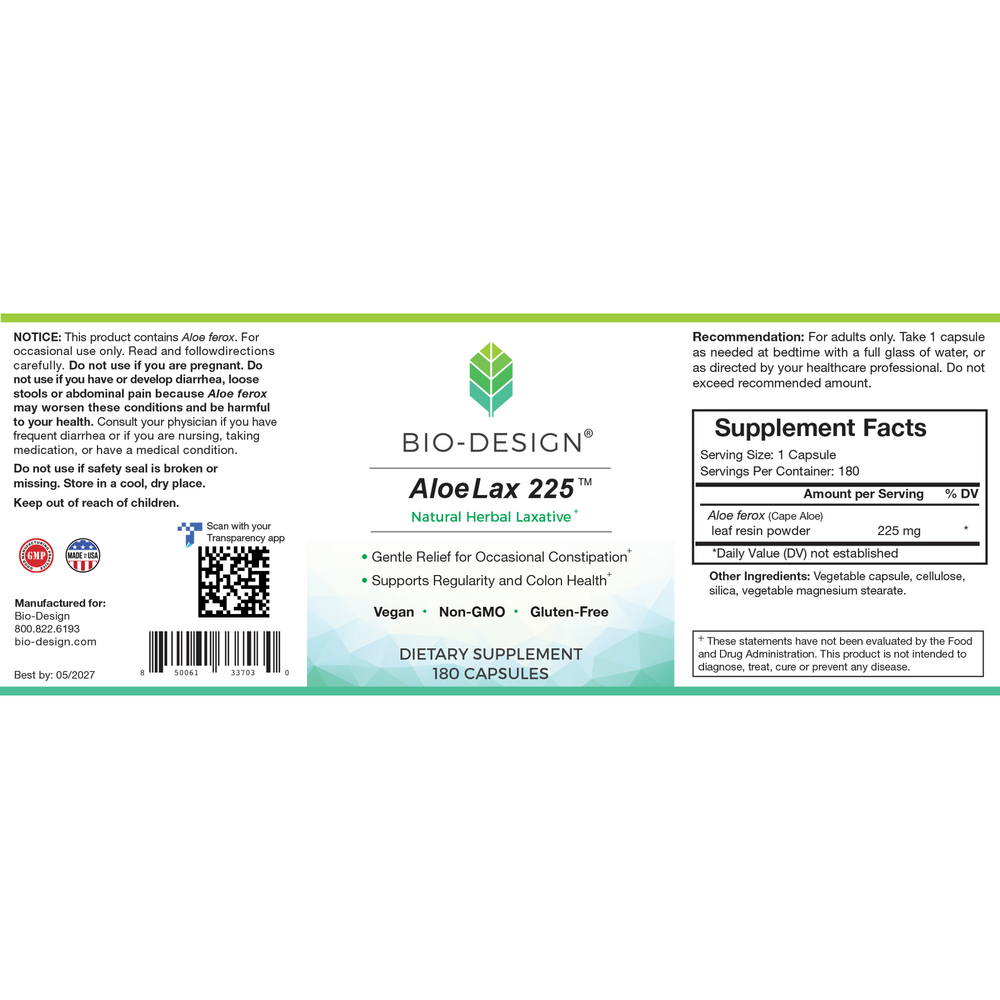 Product image for Aloe Lax 225.