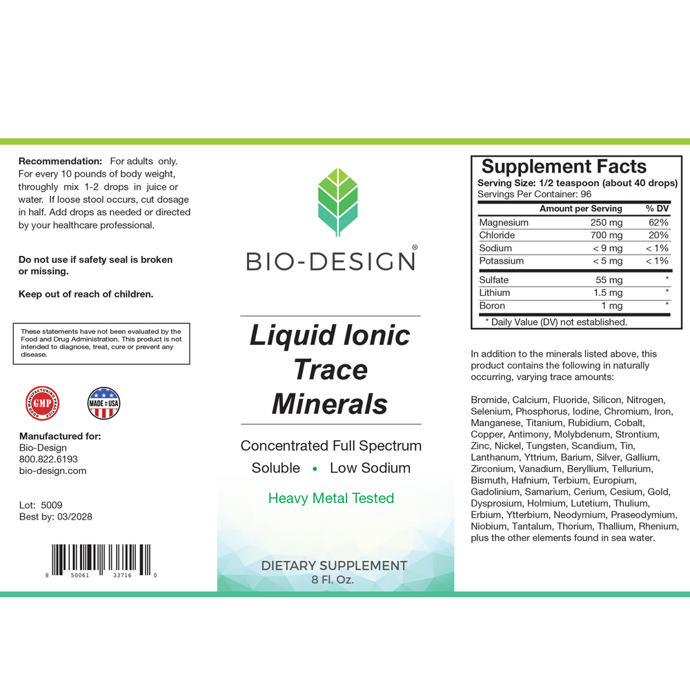 Product image for Liquid Ionic Trace Minerals.