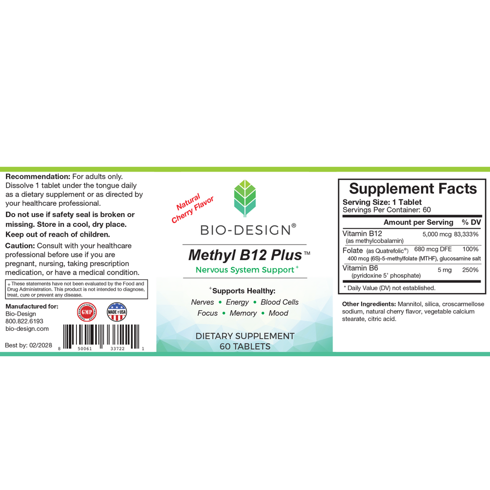 Product image for Methyl B12 Plus 5000 mcg, Natural Cherry Flavor.