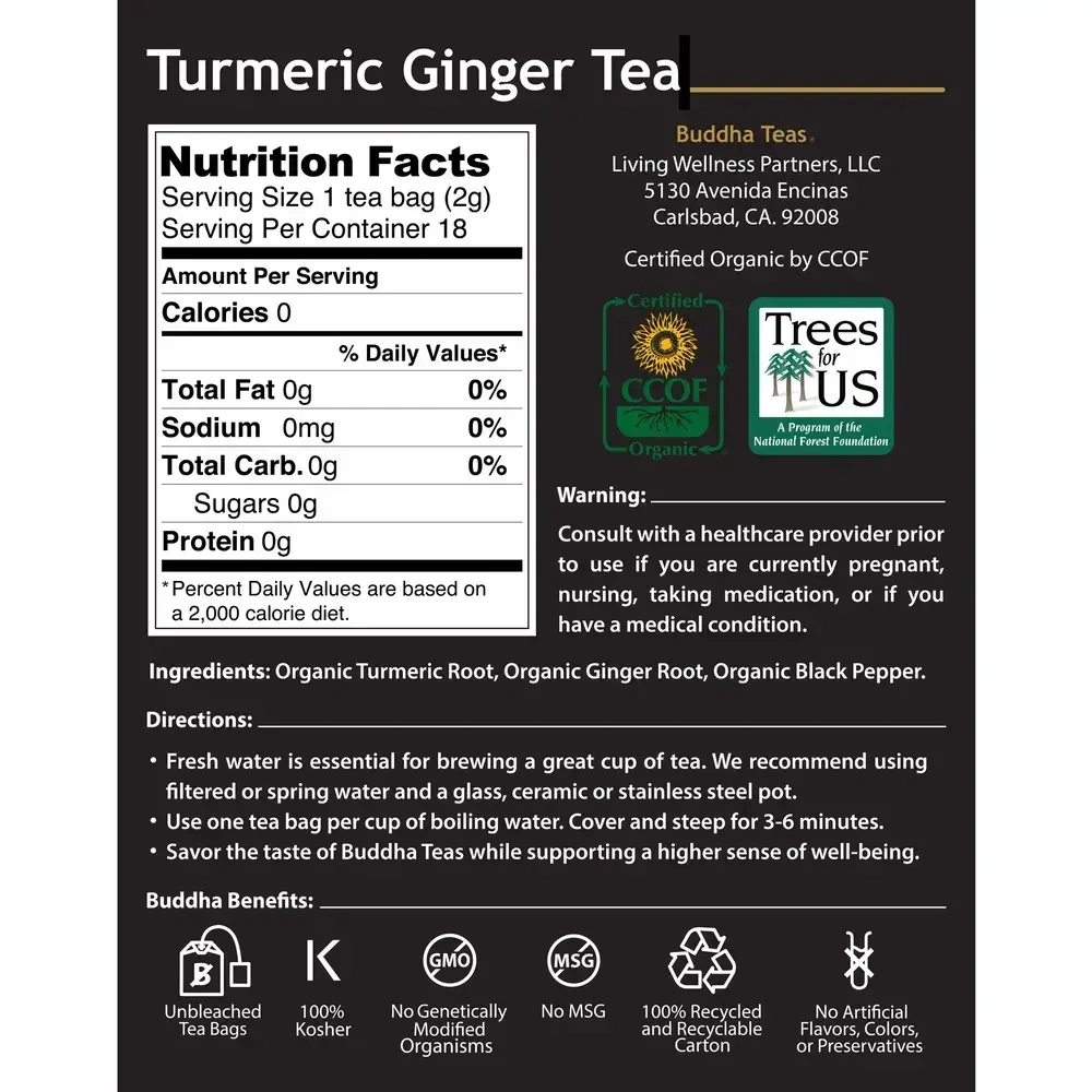 Product image for Turmeric Ginger Tea.