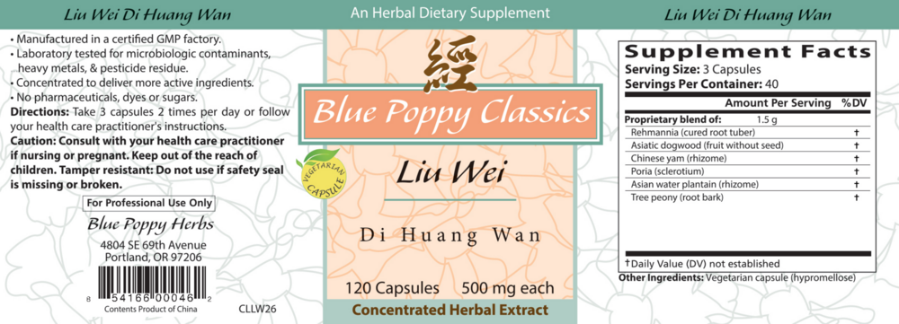 Product image for Liu Wei Di Huang Wan.