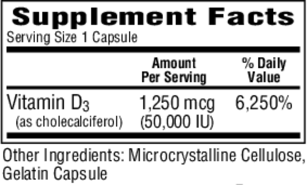 Product image for D3-50 50,000IU.