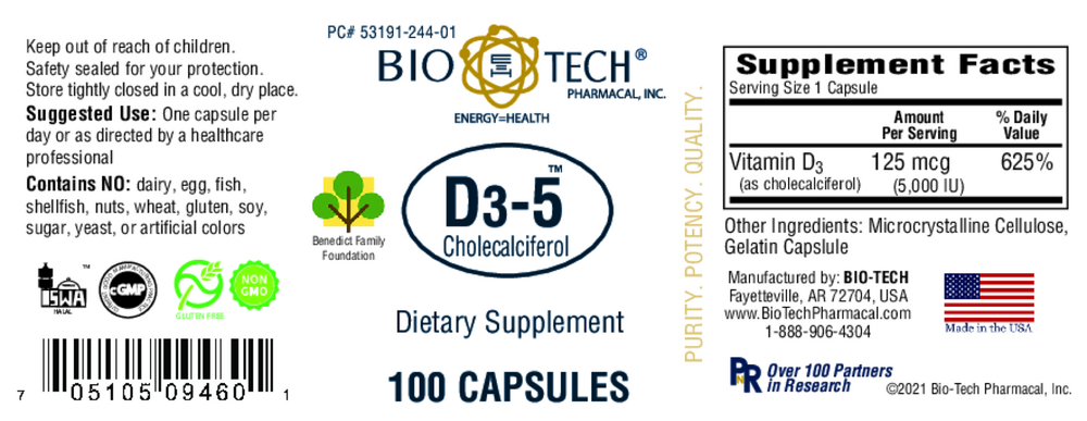 Product image for D3-5 5,000IU.