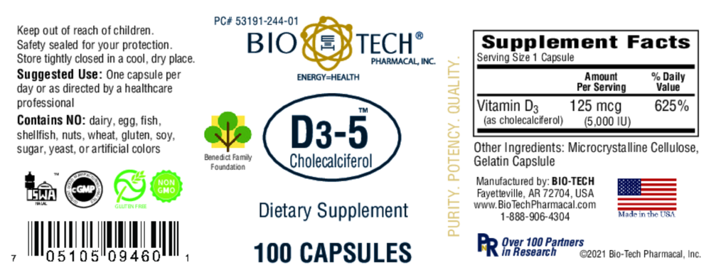 Product image for D3-5 5,000IU.