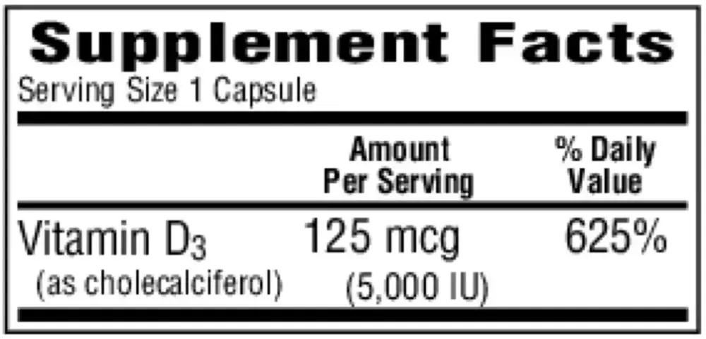 Product image for D3-5 5,000IU.
