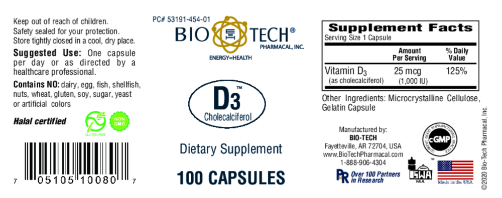 Product image for D3 1,000IU.