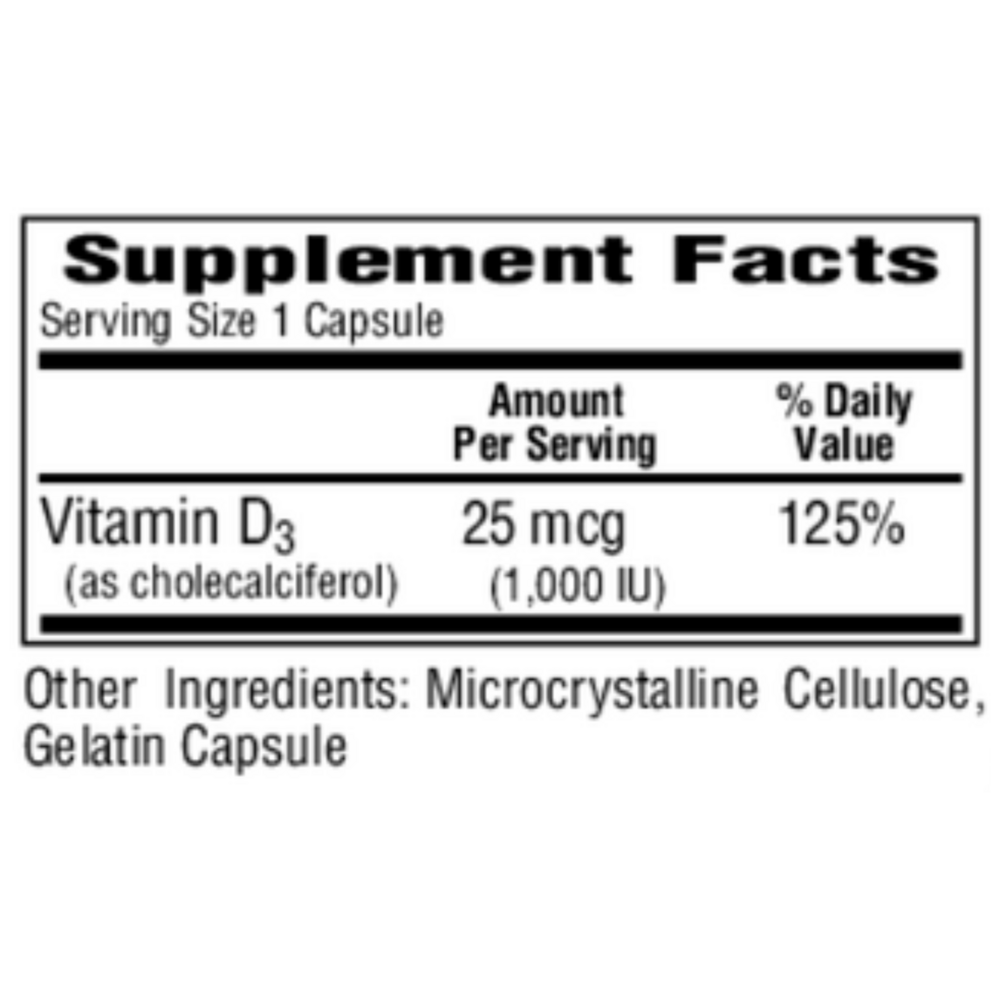 Product image for D3 1,000IU.