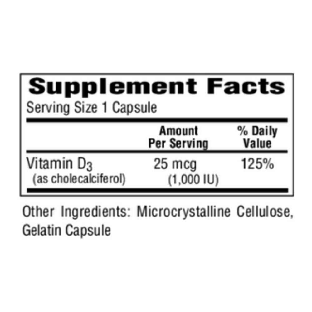 Product image for D3 1,000IU.