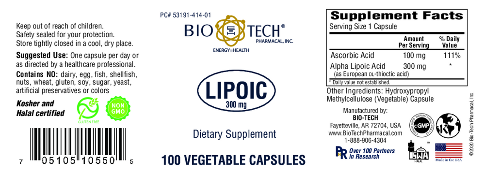 Product image for Lipoic 300mg.
