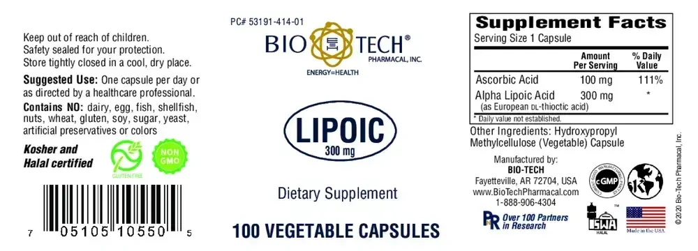 Product image for Lipoic 300mg.