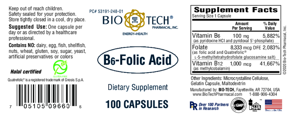 Product image for B-6 Folic Acid.