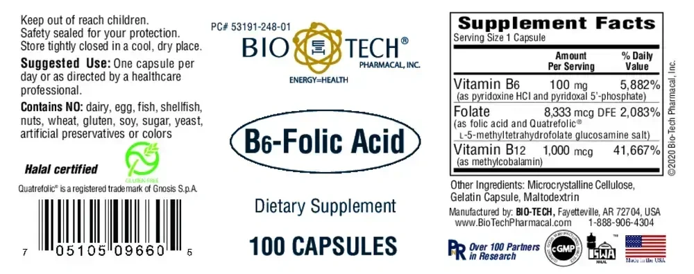 Product image for B-6 Folic Acid.