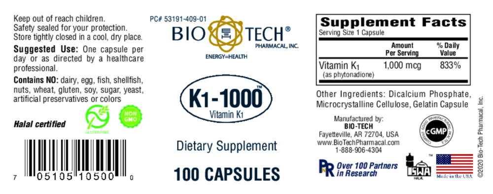 Product image for K1-1000 (Vitamin K1).
