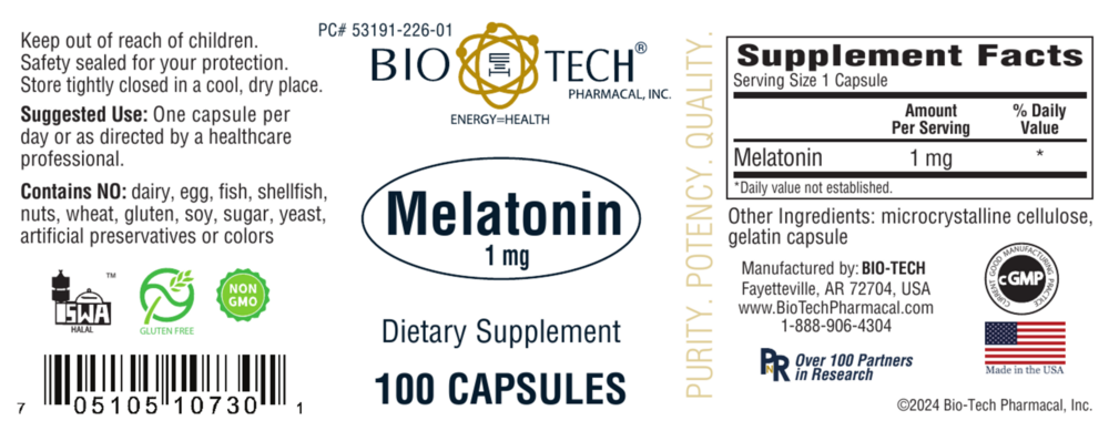 Product image for Melatonin 1mg.