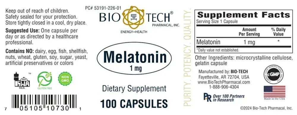 Product image for Melatonin 1mg.