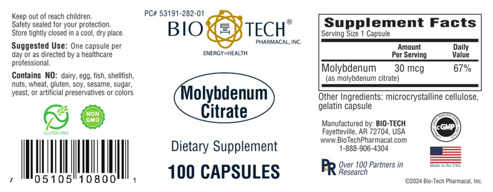 Product image for Molybdenum Citrate 30mcg.