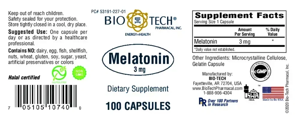 Product image for Melatonin 3 mg.