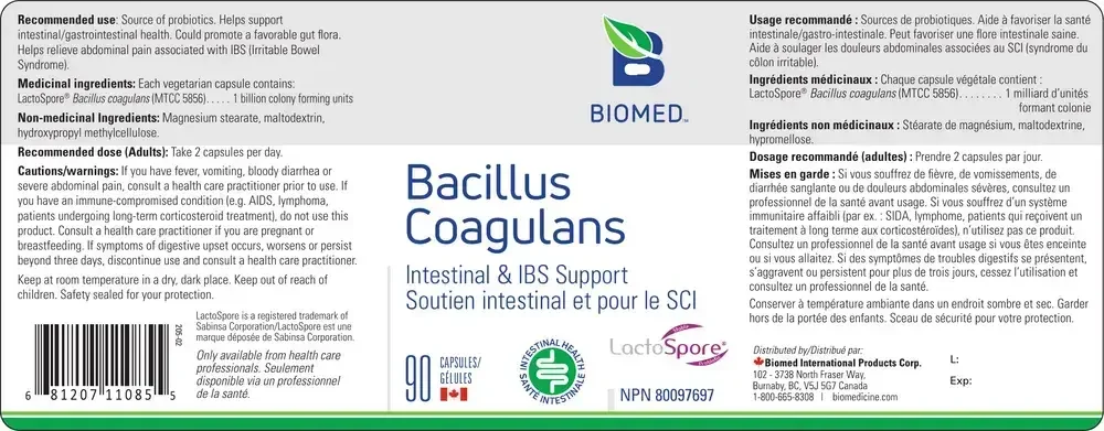 Product image for LactoSpore Bacillus Coagulans.