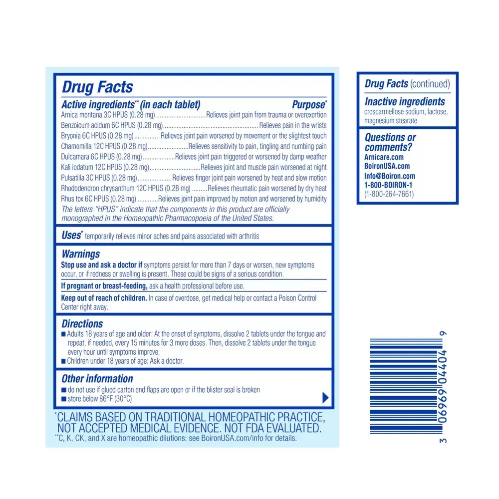 Product image for Arnicare Arthritis Tablets.