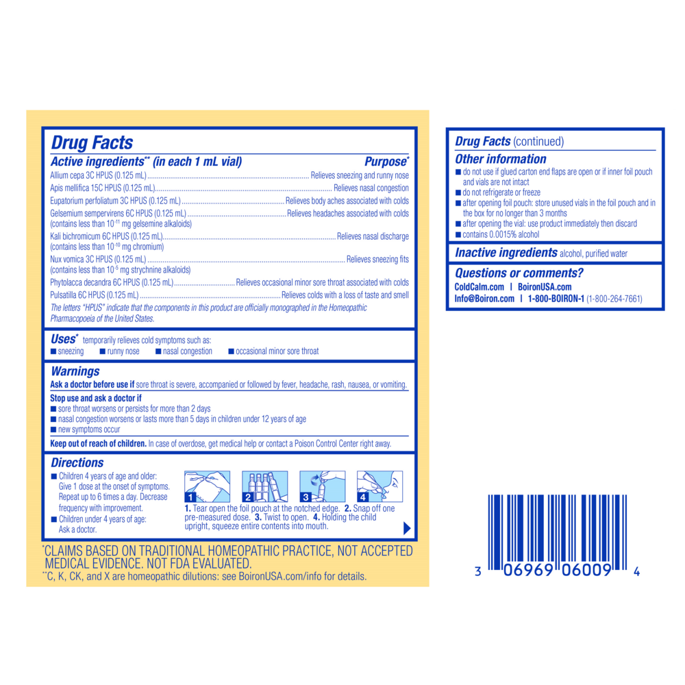 Product image for ColdCalm Kids 30 Single Liquid Doses.