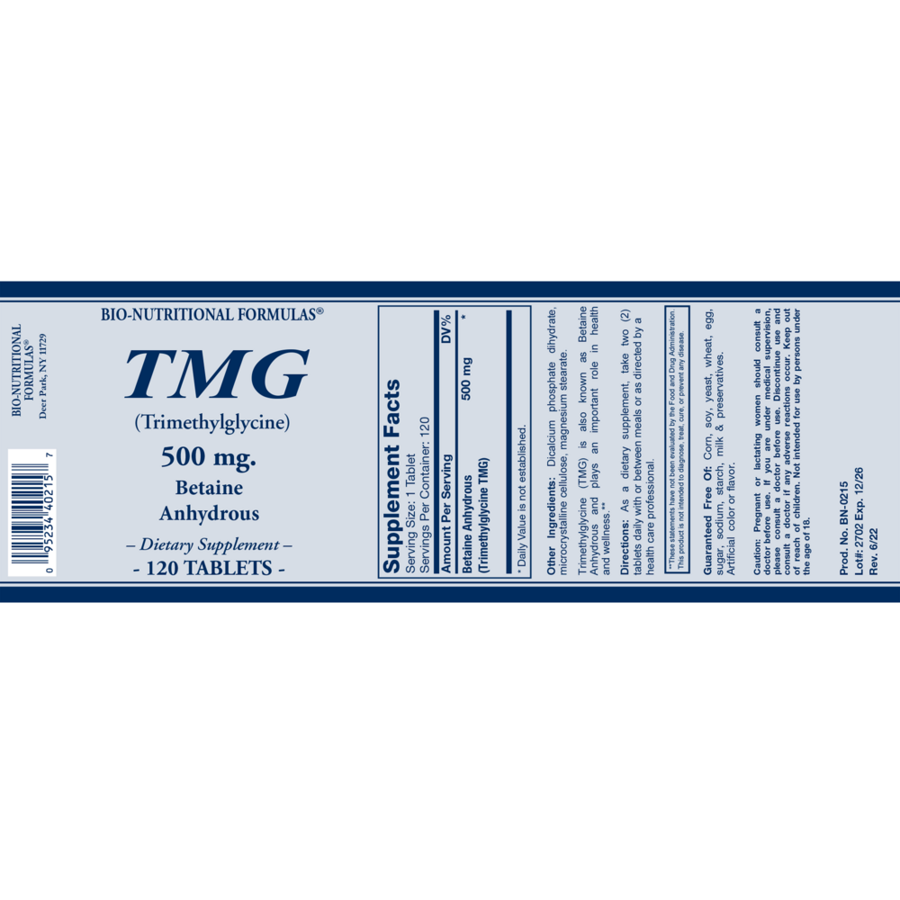 Product image for TMG 500mg.