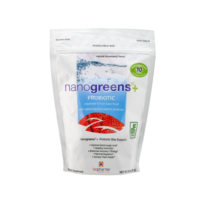 NanoGreens+ Probiotic - Strawberry 300 Grams
