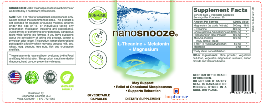 Product image for Nanosnooze - Melatonin + Magnesium + L-Theanine.