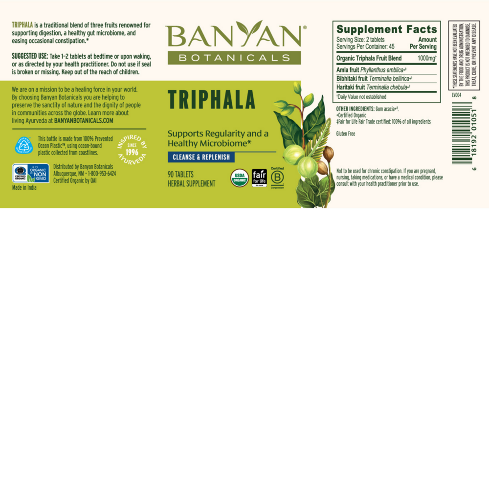 Product image for Organic Triphala Tablets.