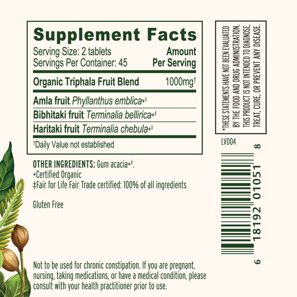 Product image for Organic Triphala Tablets.