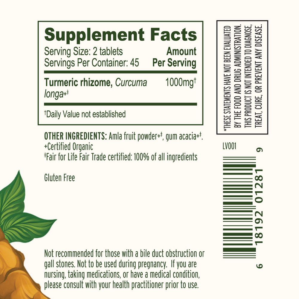 Product image for Turmeric Tablets.