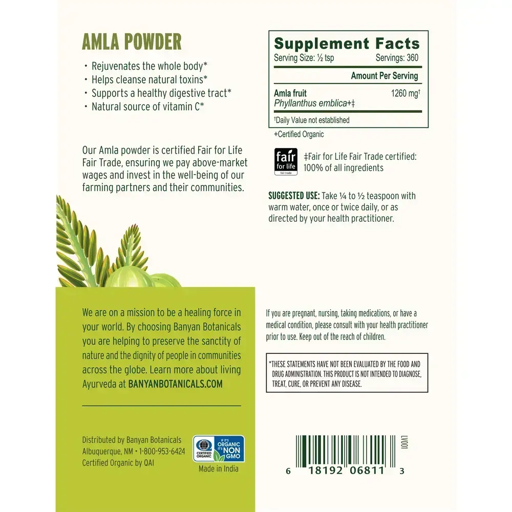 Product image for Amla Powder (Phyllanthus emblica) 1260 mg.