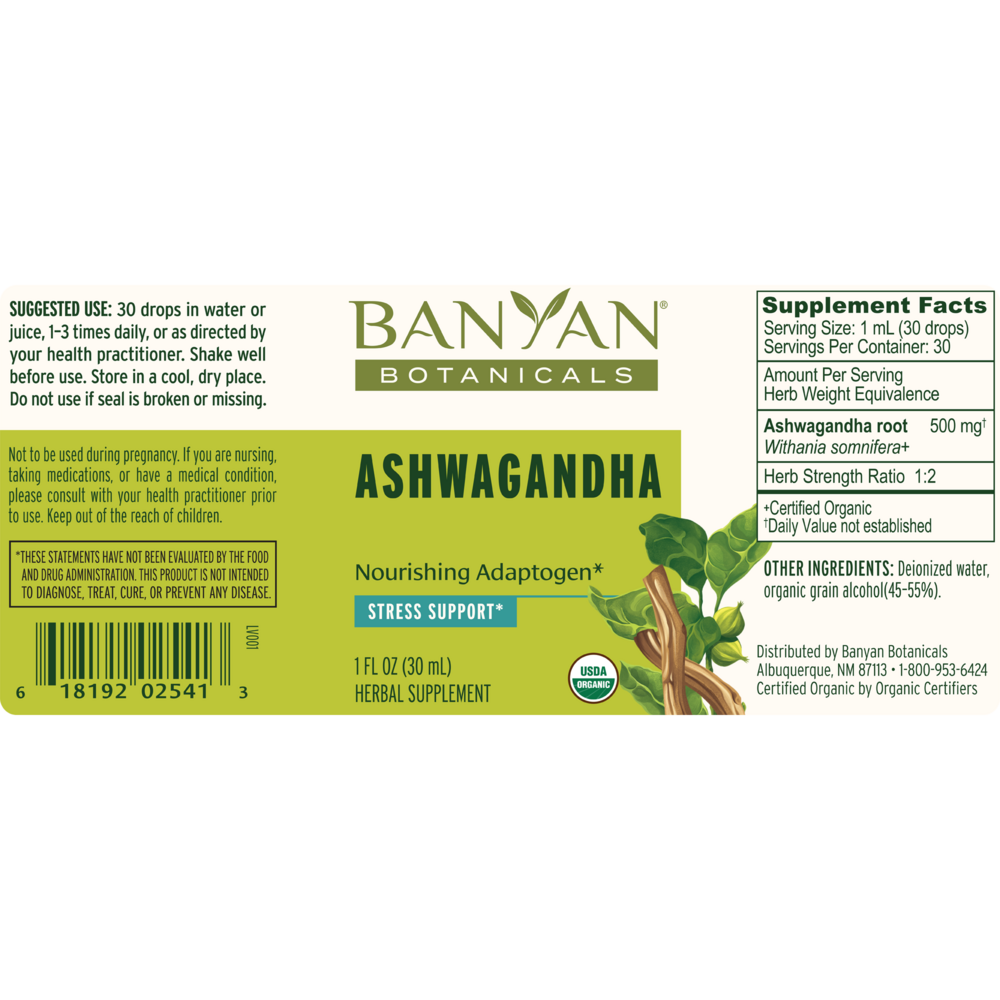 Product image for Ashwagandha Liquid Extract, Organic.